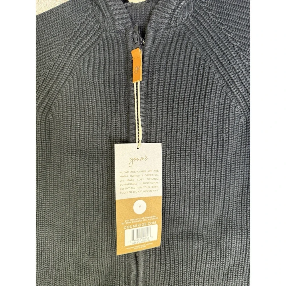 GoumiKids Knit Sweater Sack Organic Cotton Black Size Medium‎ NWT!